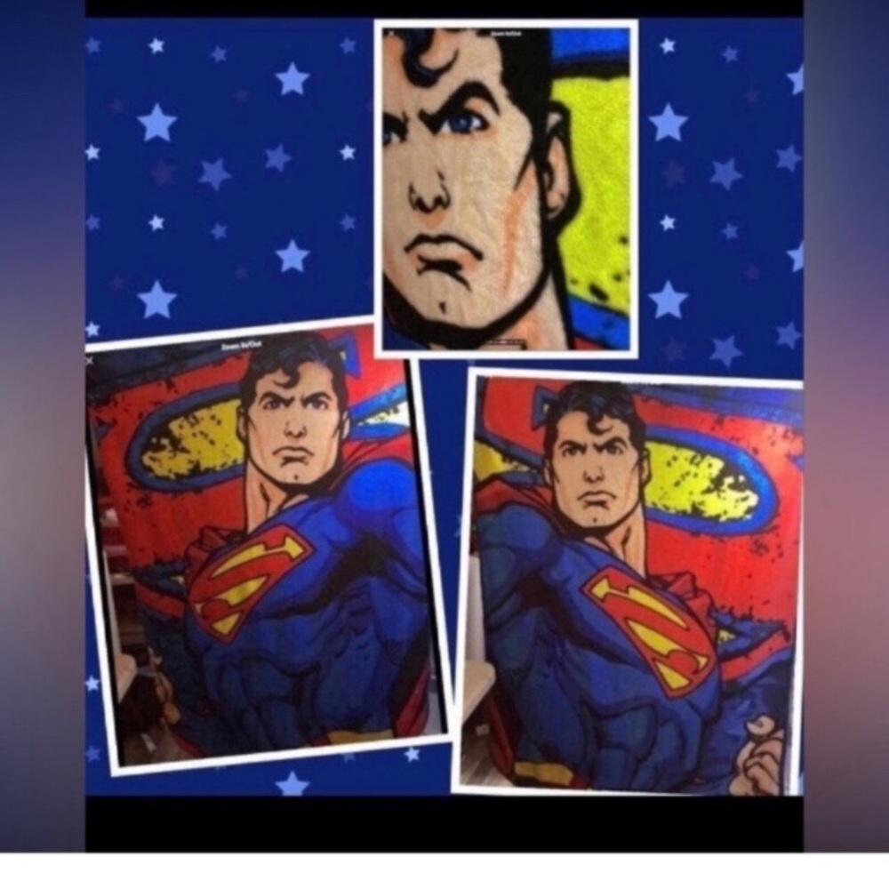 DC Comics Superman Y2K Graphic Throw Blanket NWOT